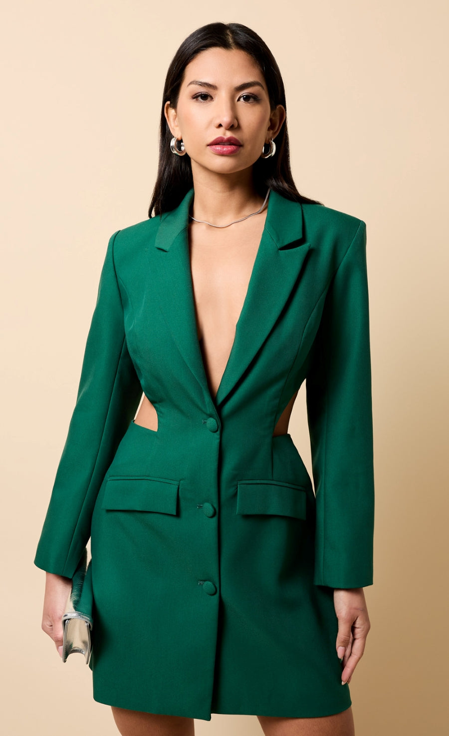 Marais Green Cut Out Blazer Mini Dress
