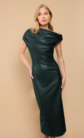 Green PU Asymmetric Neck Midaxi Dress Vicky Pattison EDITDressesMidaxi DressLittle Mistress