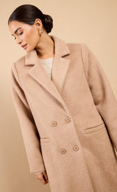 Elea Oatmeal CoatCoats & JacketsLong CoatLittle Mistress