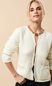 Celeste Cream Knitted Bow Pocket Detail CardiganCardigansBow Pocket Detail CardiganLittle Mistress