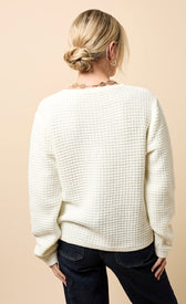 Celeste Cream Knitted Bow Pocket Detail CardiganCardigansBow Pocket Detail CardiganLittle Mistress