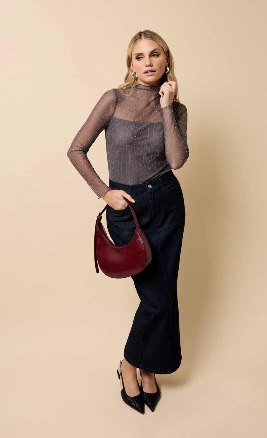 Cosette Indigo Denim Midaxi Skirt