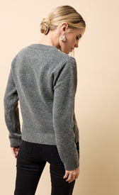 Dahlia Grey Embellished Knitted JumperSweatersJumpers & CardigansLittle Mistress