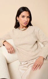 Dahlia Taupe Embellished Knitted JumperSweatersJumpers & CardigansLittle Mistress