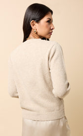 Dahlia Taupe Embellished Knitted JumperSweatersJumpers & CardigansLittle Mistress