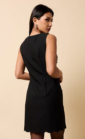 Carina Black Embellished Scallop Hem Mini DressDressesMini DressLittle Mistress