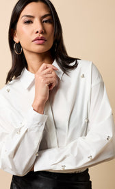 Bronte White Embellished ShirtShirtsShirtLittle Mistress