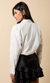 Bronte White Embellished ShirtShirtsShirtLittle Mistress