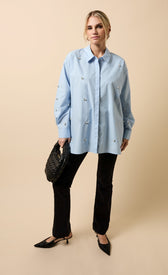 Bronte Blue Embellished ShirtShirtsEmbellished ShirtLittle Mistress