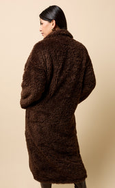 Jolie Chocolate Faux Fur CoatCoats & JacketsFaux Fur CoatLittle Mistress