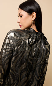 Sabine Black and Gold Foil Print Mini DressDressesMini DressLittle Mistress