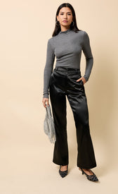 Beatrix Pewter Shimmer High Neck TopClothing TopsTops & BlousesLittle Mistress