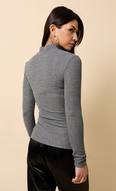 Beatrix Pewter Shimmer High Neck TopClothing TopsTops & BlousesLittle Mistress