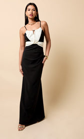 Sariah Black and Cream Contrast Maxi DressDressesMaxi DressLittle Mistress