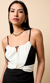 Sariah Black and Cream Contrast Maxi DressDressesMaxi DressLittle Mistress