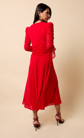 Saphira Red Mesh Shirt Midaxi DressDressesMidaxi DressLittle Mistress