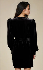 Black Velvet Wrap Mini Dress by Vicky PattisonDressesDressesLittle Mistress