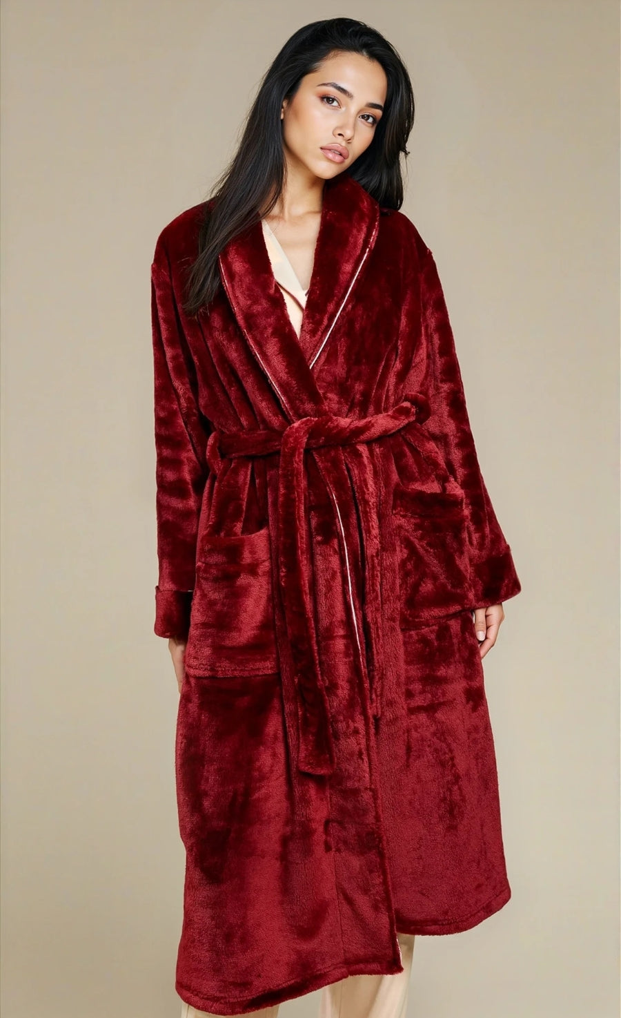 Burgundy Dressing Gown by Vicky Pattison