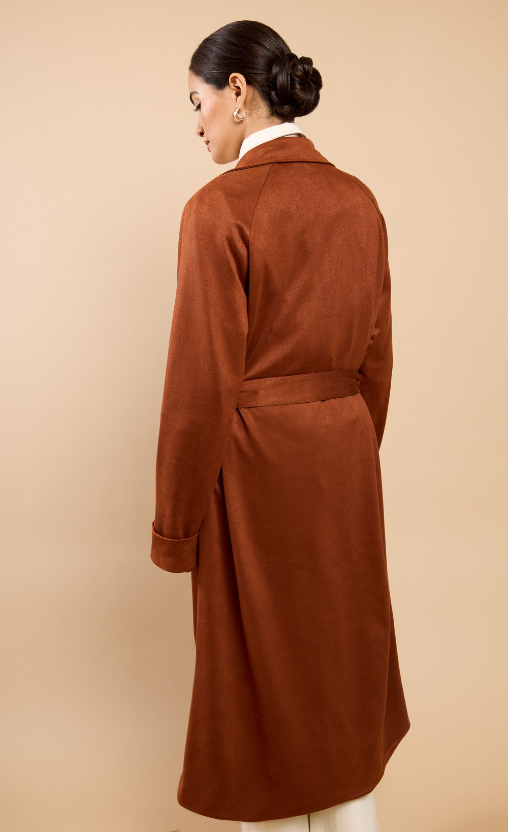 Romilly Brown Suedette Trench Coat