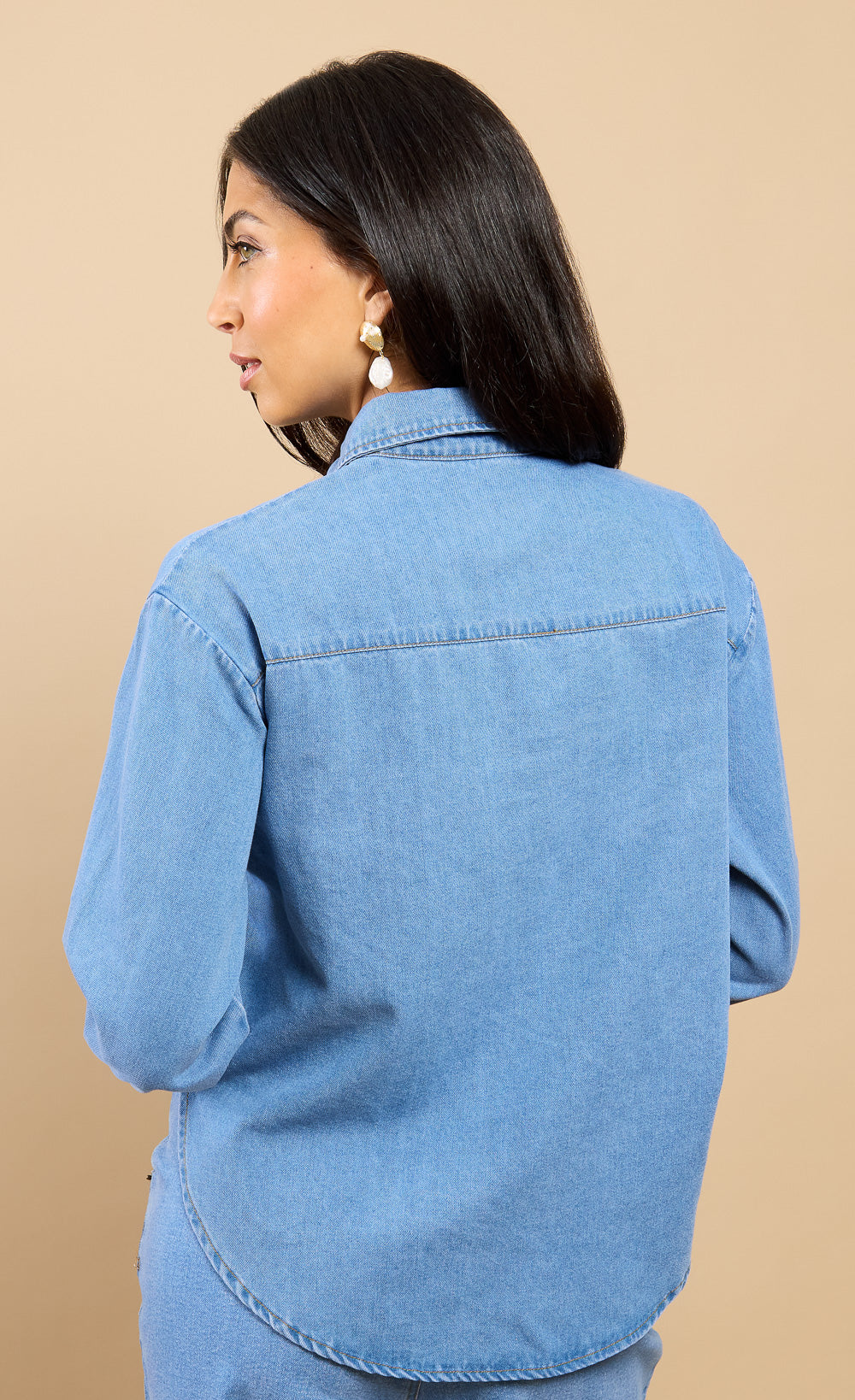 Xanthe Blue Denim Shirt  Vicky Pattison EDIT