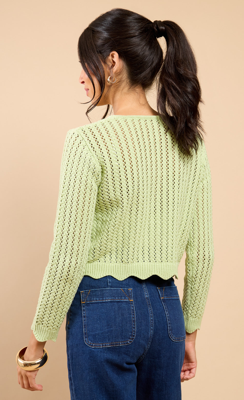 Alina Sage Crochet Rosette Detail Cardigan