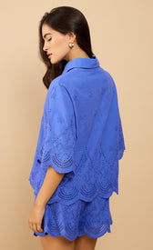 Avelin Blue Embroidered ShirtShirtsTops & BlousesLittle Mistress