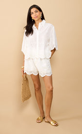 Avira White Embroidered ShortsShortsEmbroidered ShortsLittle Mistress