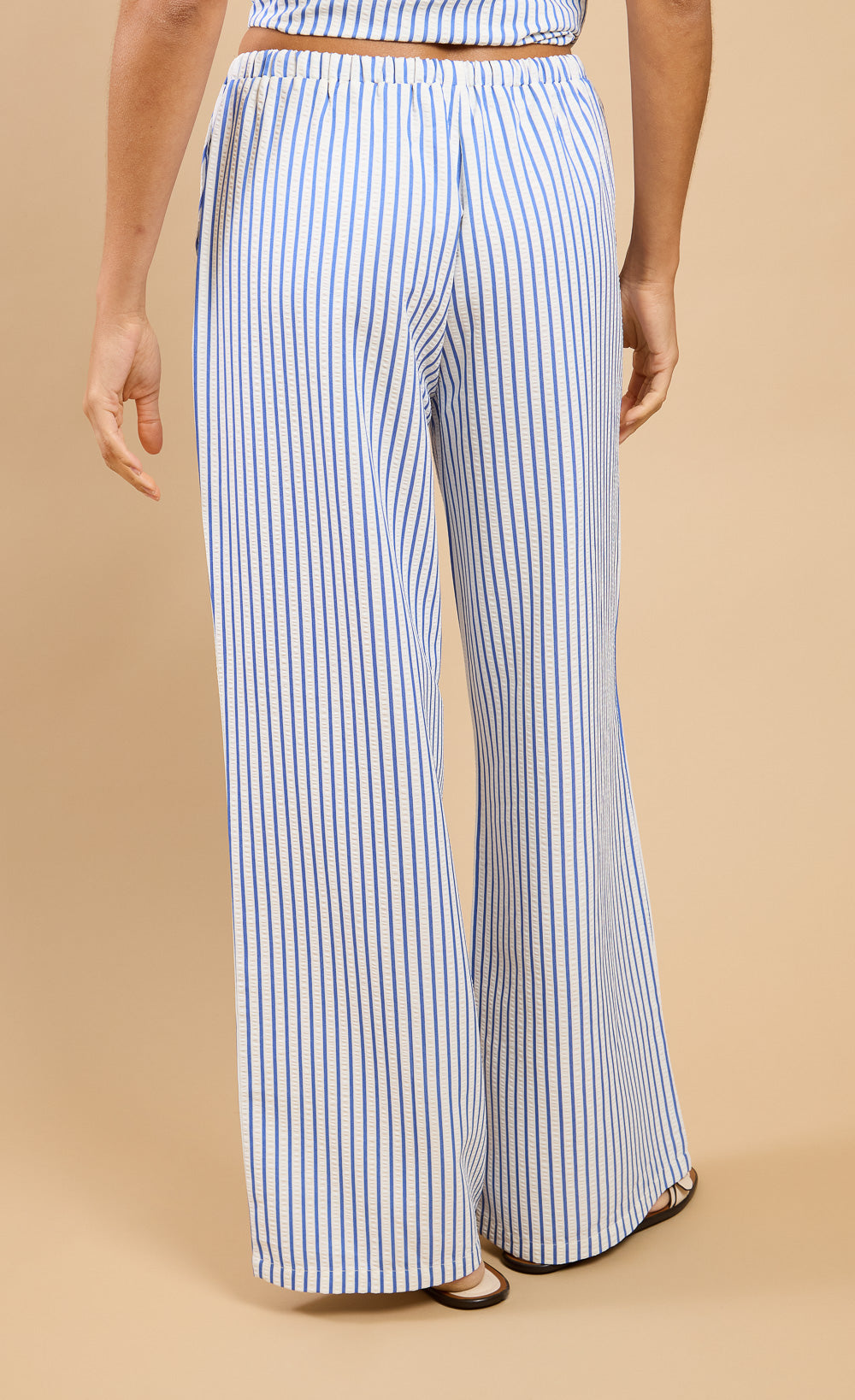 Maelle Blue Stripe Wide Leg Trousers Vicky Pattison EDIT
