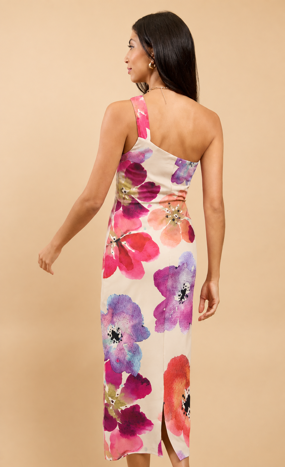 Sybille Floral Print One-Shoulder Midaxi Dress