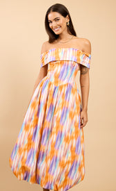 Tatiana Blur Print Bardot Midaxi DressDressesDressesLittle Mistress