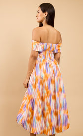 Tatiana Blur Print Bardot Midaxi DressDressesDressesLittle Mistress