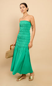 Delphina Green Bandeau Dropped Waist Maxi Dress Vicky Pattison EDITDressesBandeau DressLittle Mistress