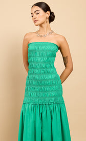 Delphina Green Bandeau Dropped Waist Maxi Dress Vicky Pattison EDITDressesBandeau DressLittle Mistress