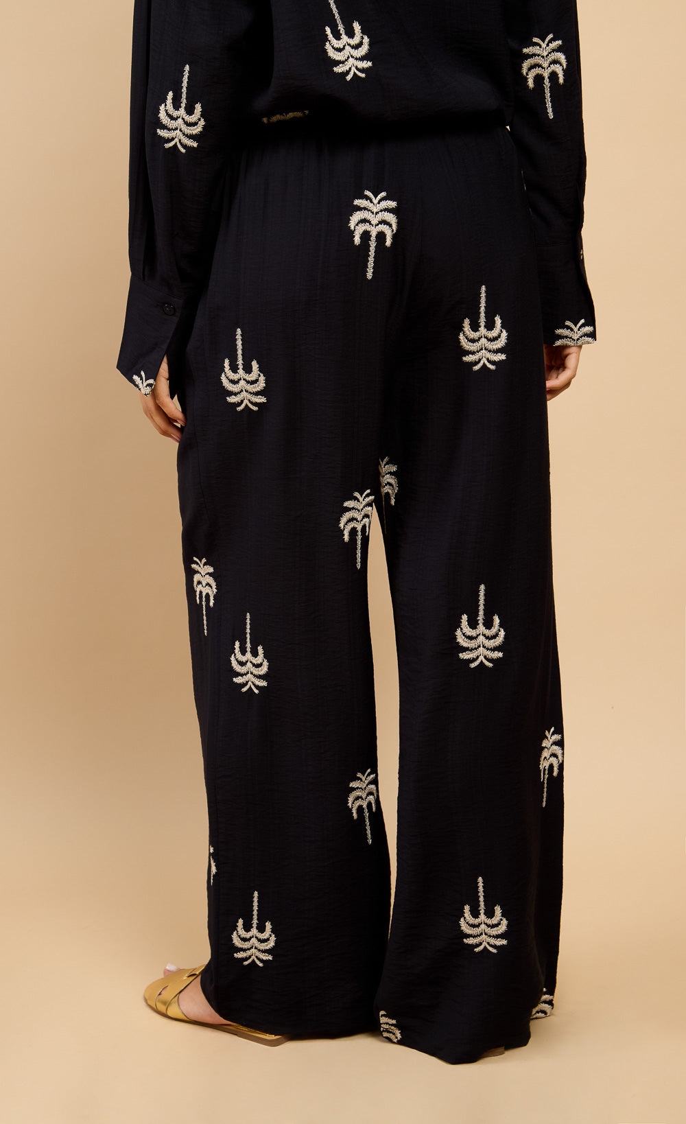 Genevra Black Embroidered Trousers Vicky Pattison EDIT