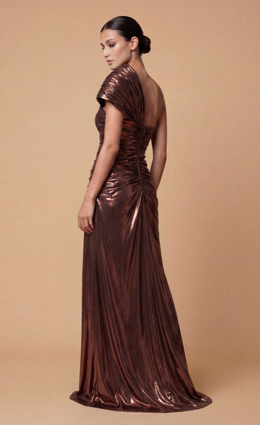 Sabella Chocolate Metallic Maxi Dress