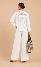 White Cutwork Detail ShirtShirtsCutwork Detail ShirtLittle Mistress