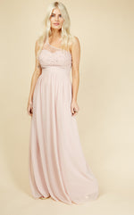 Luanna Blush Embellished One-Shoulder Maxi Dress