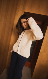 Celeste Cream Knitted Bow Pocket Detail CardiganCardigansBow Pocket Detail CardiganLittle Mistress