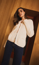 Celeste Cream Knitted Bow Pocket Detail CardiganCardigansBow Pocket Detail CardiganLittle Mistress