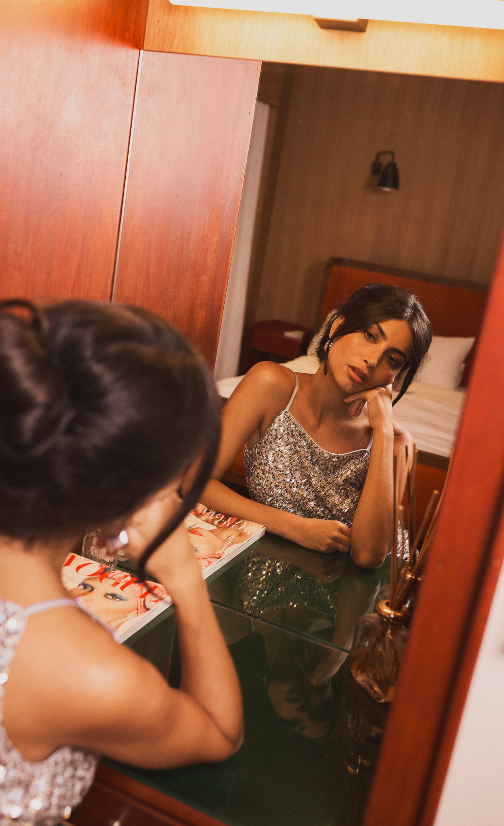 Soleil Silver and Gold Sequin Midaxi Dress