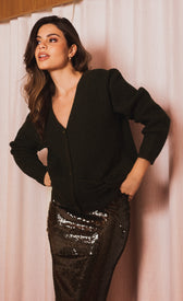 Ivanna Khaki Bow Pocket Detail CardiganCardigansBow Pocket Detail CardiganLittle Mistress