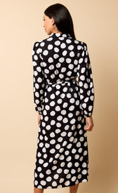Saffron and Amber Monochrome Spot Print Midi DressDressesDressesLittle Mistress