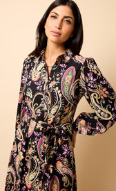 Saffron and Amber Pastel Paisley Print Midi DressDressesPrint DressLittle Mistress