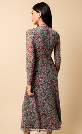 Saffron and Amber Ditsy Floral Print Midi DressDressesDressesLittle Mistress