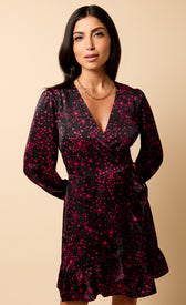 Saffron and Amber Pink Star Wrap Mini DressDressesDressesLittle Mistress