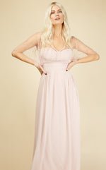 Melissa Blush Angel Sleeve Maxi Dress