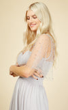 Melissa Ice Grey Angel Sleeve Maxi Dress