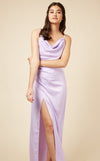 Lilac Satin Maxi Dress