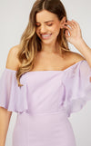 Lilac Bardot Maxi Bridesmaid Dress
