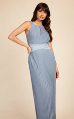 Alexa Dusty Blue Pleated Maxi Dress